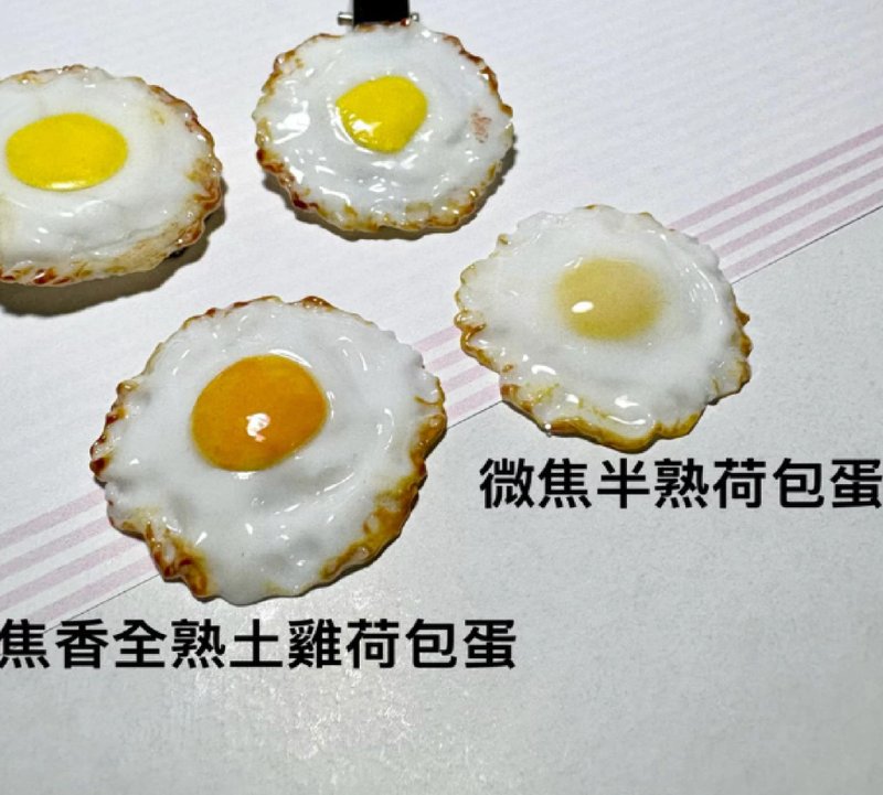 Realistic Food, Super Nutritious, Crispy Fried Egg Design Hair Accessory, Hair clip, Hair Tie, Pin - Hair Accessories - Resin White