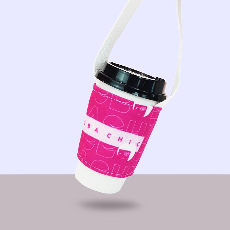 Reusable Portable Beverage Cup Carrier Holder - ถุงใส่กระติกนำ้ - วัสดุอีโค สึชมพู