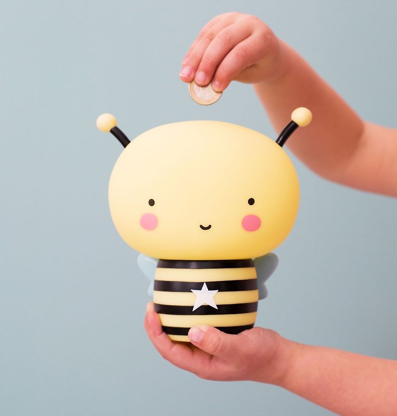 荷蘭 a Little Lovely Company ─ 療癒蜜蜂存錢筒 - 存錢筒 - 塑膠 黃色