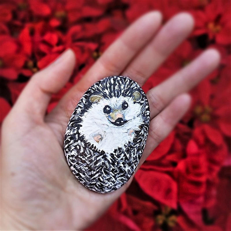 Hedgehog in the palms/Rock Painted Hedgehog/Rock Art/Aroma stone diffuser