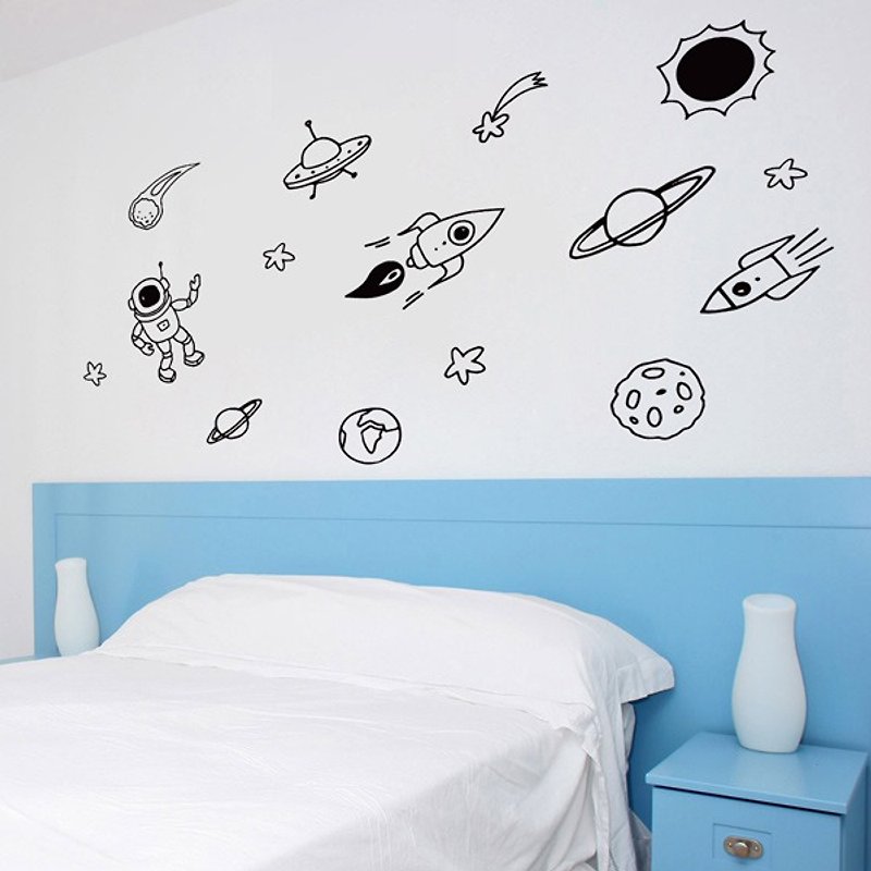 Smart Design Creative Seamless Wall Stickers Space Rhapsody (8 colors optional) - Wall Décor - Paper Black