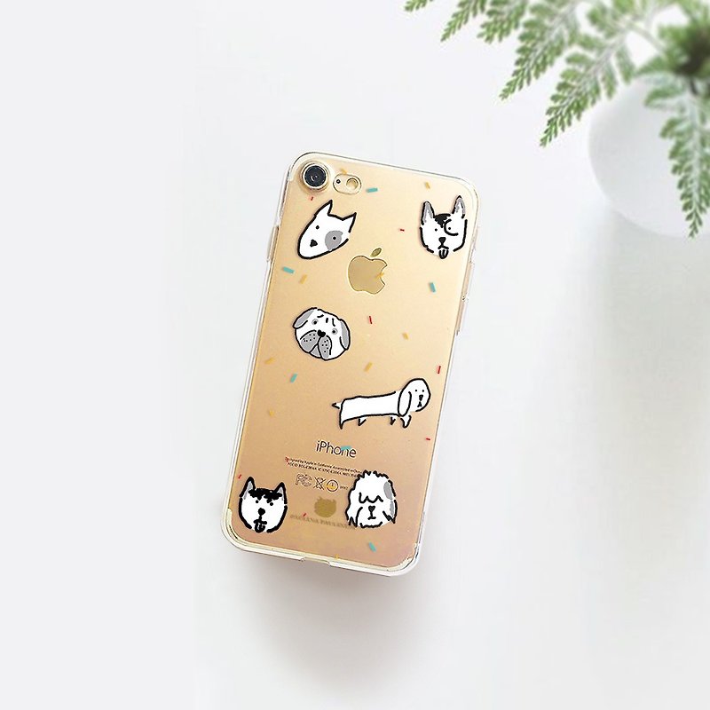 Dog clear phone case iPhone x Case Samsung s9 case HTC u11+ case OPPO r11s case - เคส/ซองมือถือ - พลาสติก ขาว