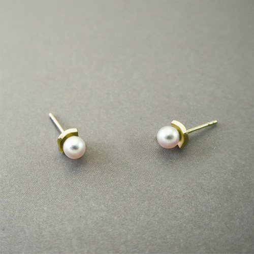 mittag jewelry｜公平貿易珠寶 pearl b earring_珍珠b耳環 | K金 Akoya珍珠 限量 設計師手作