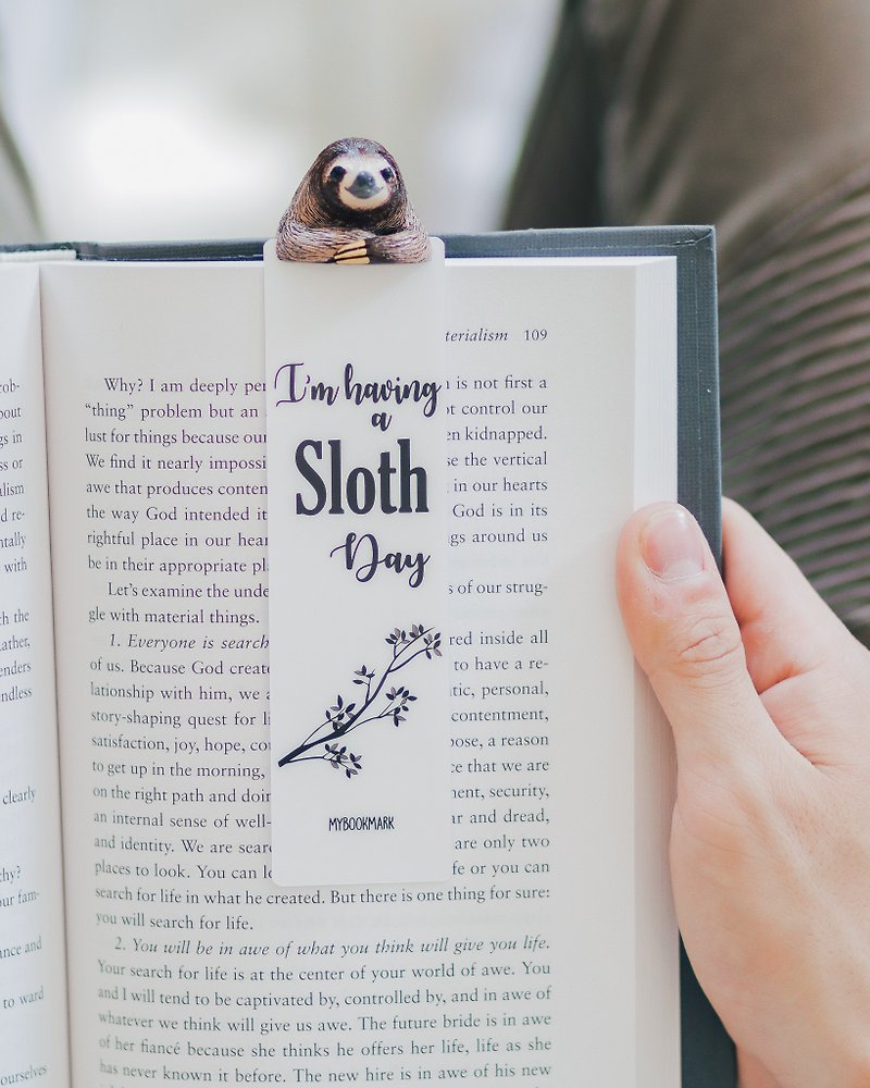 Sloth Bookmark Best Gift For Friends - ที่คั่นหนังสือ - วัสดุอื่นๆ สีนำ้ตาล