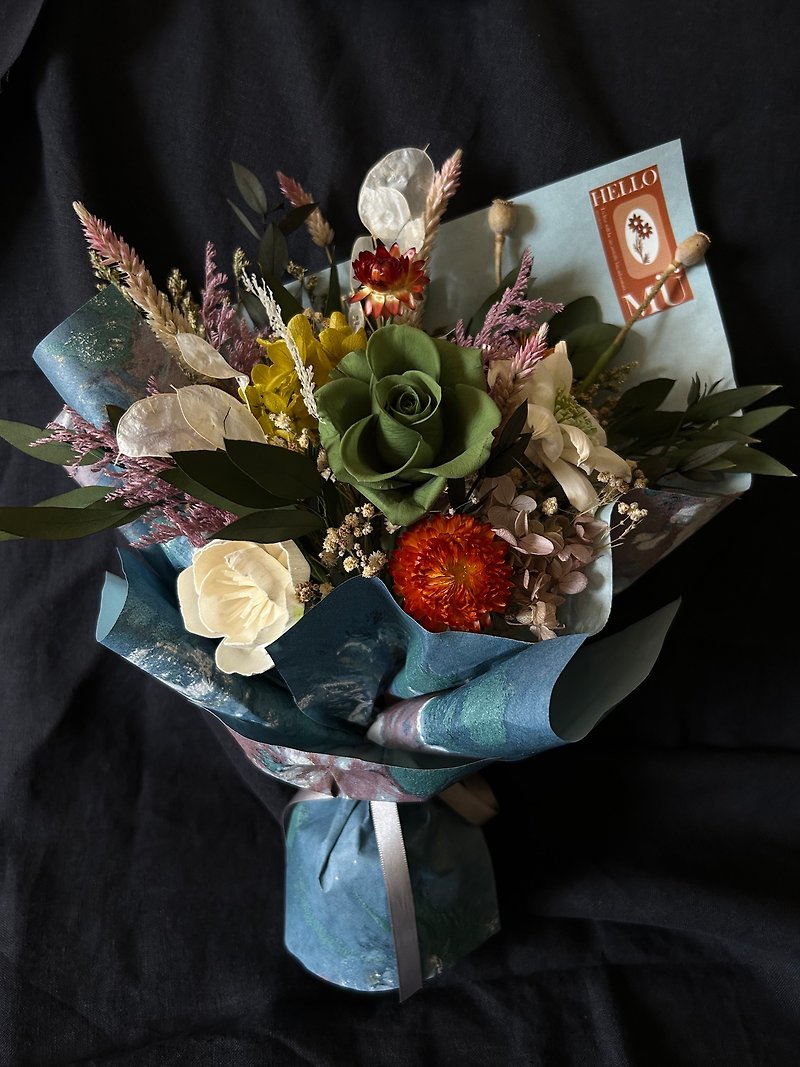 Oil painting style dry flower bouquet NO.1 - Dried Flowers & Bouquets - Plants & Flowers Multicolor