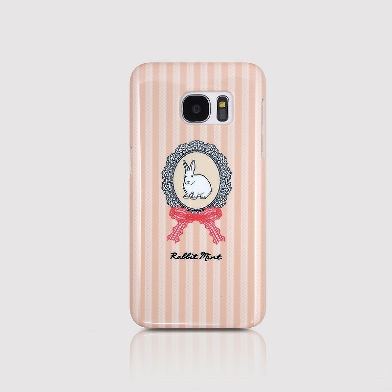 (Rabbit Mint) Mint Rabbit Phone Case - Pink Lace rabbit portrait series - Samsung S7 (P00043) - Phone Cases - Plastic Pink
