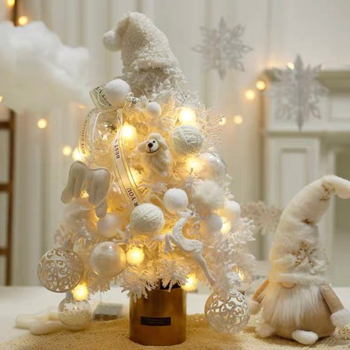 白いクリスマスツリー 約20cm 植毛された雪のような白いクリスマスツリーは12/3で終了します