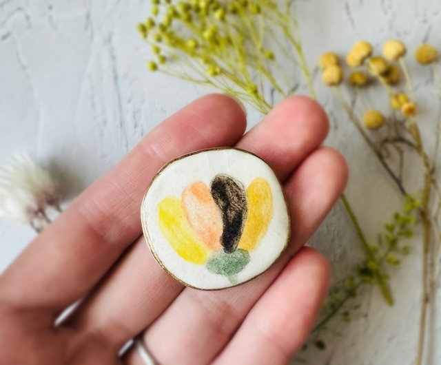 可愛い お花 金継ぎ 陶器 ヘアアクセサリー ヘアゴム ポニーフック