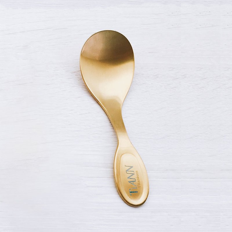 純鈦 金 小湯匙 - 刀/叉/湯匙/餐具組 - 其他金屬 金色