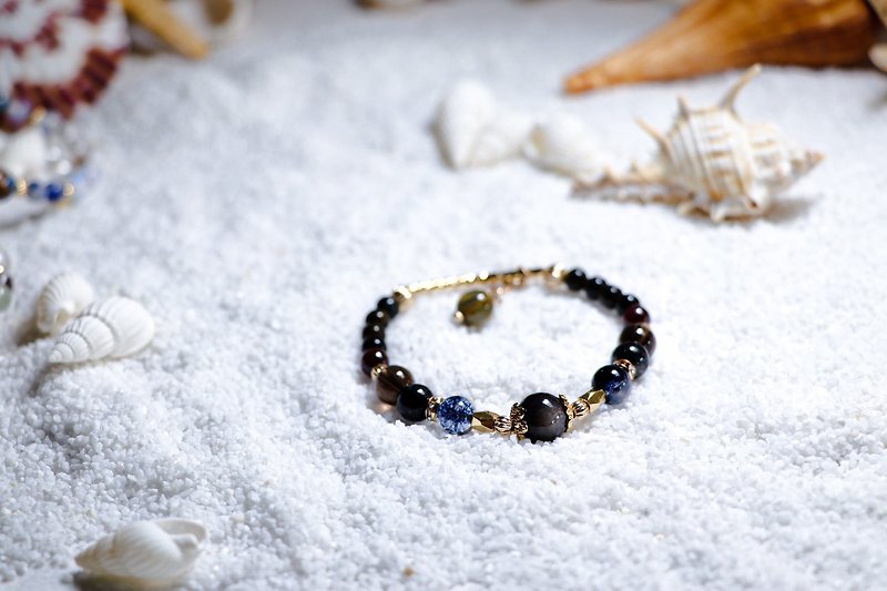 Lucky prevent a mean crystal bracelet design ore / Silver Sands Yao - Stone- Black Ghost - Tea Crystal - Bracelets - Gemstone Black