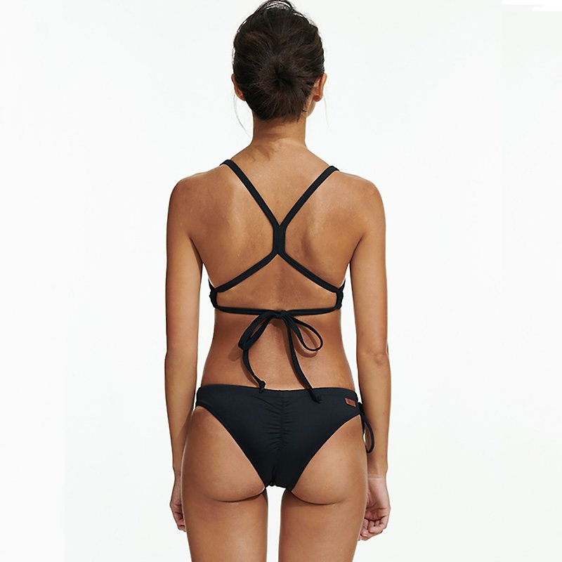 Black/Honey picking drawstring pants/swimwear/bikini bottom - ชุดว่ายน้ำผู้หญิง - เส้นใยสังเคราะห์ สีดำ