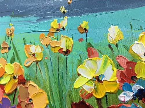 油絵  抽象画 純手描きの油絵 玄関飾り 応接間掛画 廊下壁画Ui 500x0.jpg