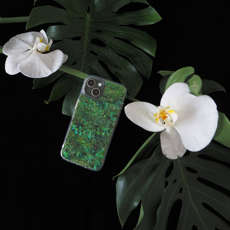 Jungle Phone Case Green Abalone Gift For Apple iPhone 14 13 12 11 XS Max - เคส/ซองมือถือ - เปลือกหอย สีเขียว