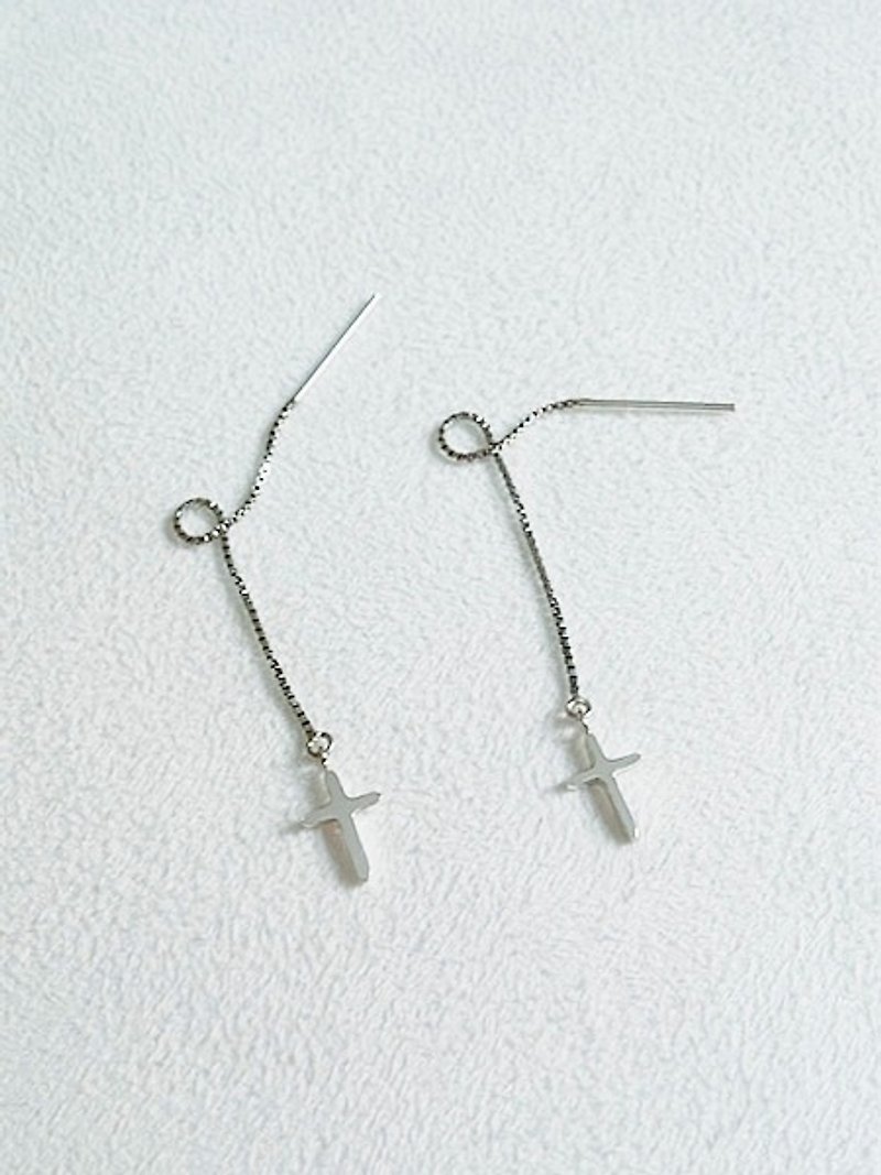 Earrings Cross Sterling Silver - Earrings & Clip-ons - Sterling Silver Multicolor