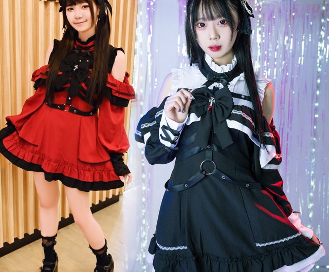 【KIDILL】GOTH LOLITA DRESS SHIRTS goth lolita jirai kei court rhapsody harness off-shoulder shirt