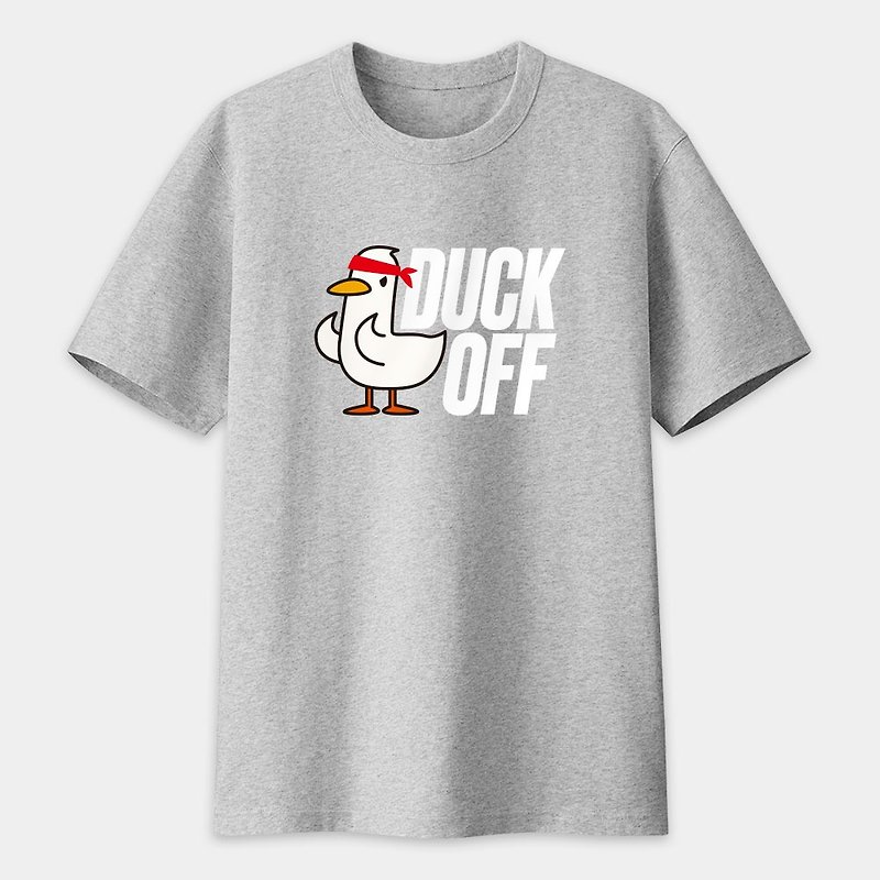 Duck Off No Neutral Short Sleeve T-Shirt Round Neck Cotton T Grey 067