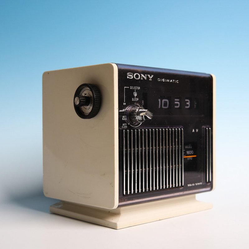 桑惠商號  日本 早期 SONY Digimatic Vintage翻頁廣播時鐘 鬧鐘 - 時鐘/鬧鐘 - 塑膠 多色