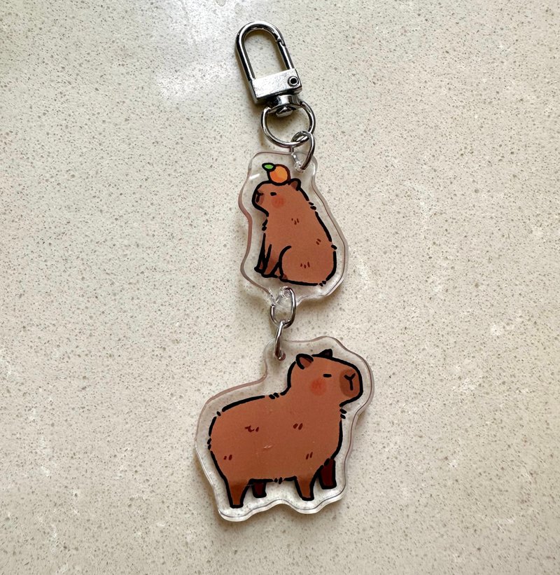 capybara family acrylic charm keychain - Keychains - Acrylic 