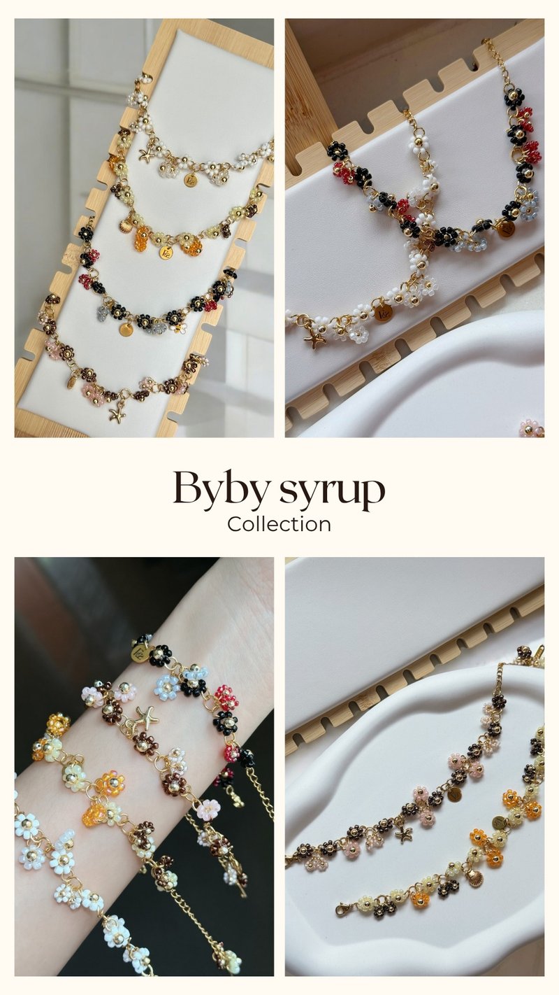 Baby syrup beaded bracelet collection - 手鍊/手環 - 不鏽鋼 金色