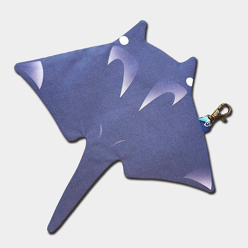 設計款MR148 - 【牛津棉布】鬼蝠魟造型零錢包#藍紫 - 散紙包 - 棉．麻 紫色