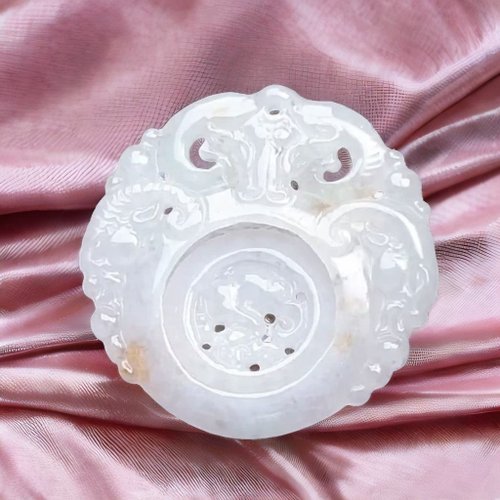 瓔珞翡翠 冰種飄花翡翠三羊開泰項鍊 | 天然緬甸玉A貨翡翠 | 送禮
