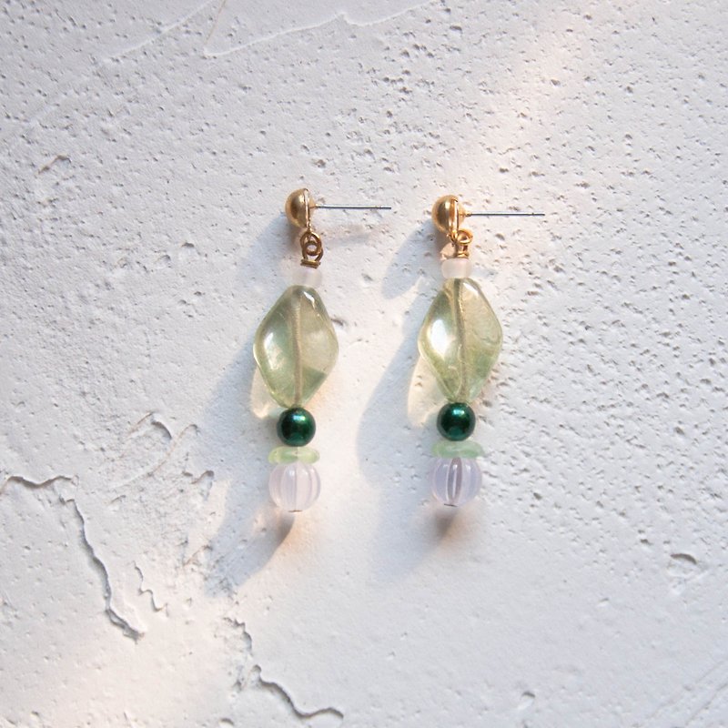 Mojito Cocktail Earrings - Earrings & Clip-ons - Glass Green