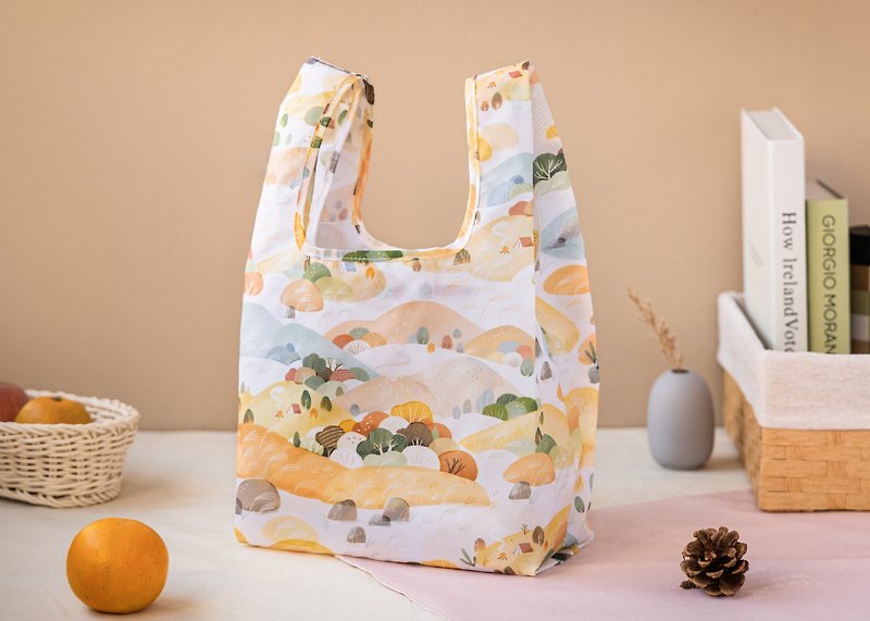 [Autumn Camping-Shopping Bag] Environmentally Friendly Bag/Foldable Storage - กระเป๋าถือ - เส้นใยสังเคราะห์ สีส้ม