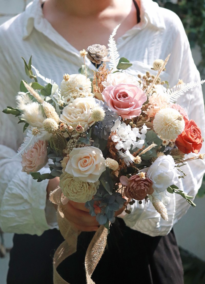 - 永生玫瑰 -  新娘捧花 求婚花束 - 乾燥花/永生花 - 植物．花 多色