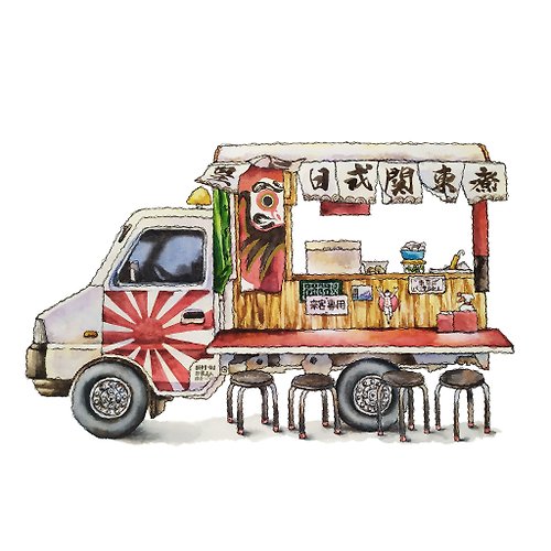 Richang Art 台灣市場-關東煮-市集餐車-數位微噴懷舊海報