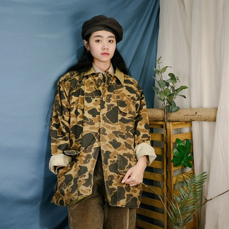 Duck hunting camouflage hunting jacket A02 brown safari camouflage jacket [Tsubasa.Y Vintage House]