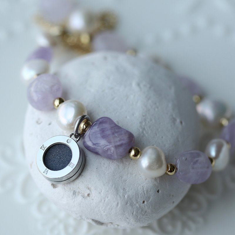 GEM Collection Pearl x Lavender Amethyst Stone Bracelet | 8mm