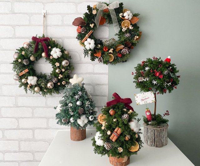 Christmas Wreath Extremely Flowery Eternal Flower Gift - Shop jiduhuazao  Items for Display - Pinkoi