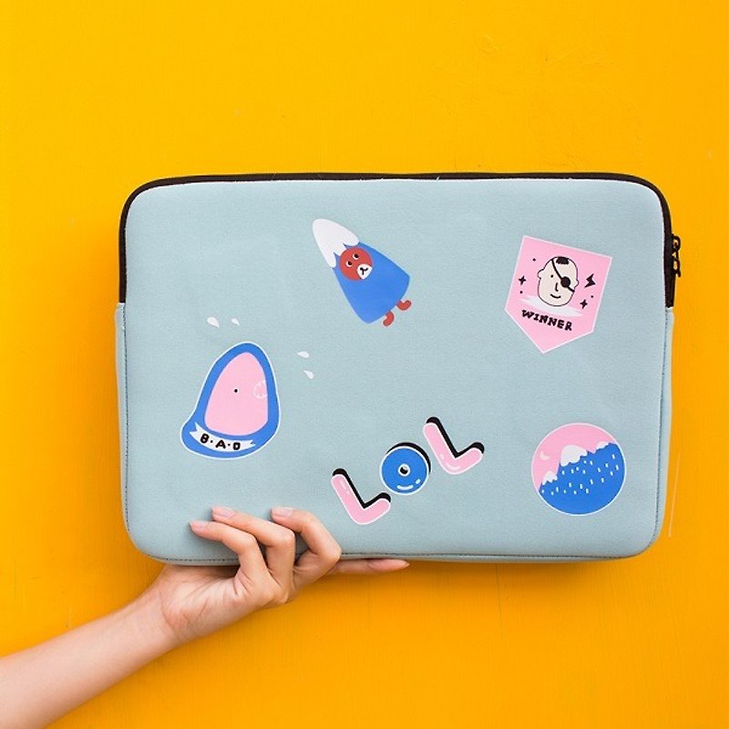 YIZISTORE laptop bag 13/14/15 inch thick shockproof liner bag - light blue - Laptop Bags - Other Materials Blue