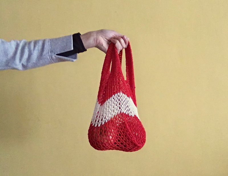 背心型扁東bag 西瓜紅款 - 手袋/手提袋 - 聚酯纖維 