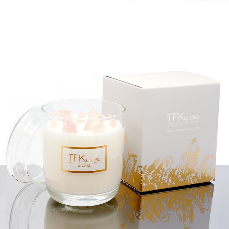 Feel The Love ! Love Natural Essential Oil Ore Scented Candle L - Candles & Candle Holders - Wax Pink