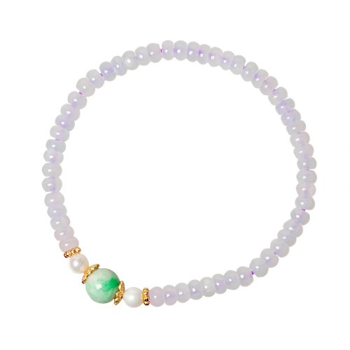 正佳珠寶 Gemsrich Jewelry 【正佳珠寶】翡翠 頂級高冰種紫羅蘭 滿綠飄花 天然珍珠