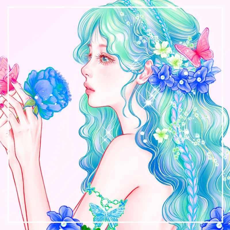 Flora (5colors) - 貼紙 - 紙 