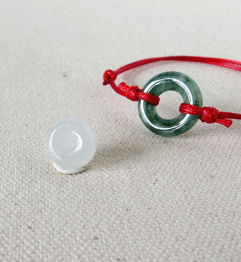 Benming Year [Peace‧Ruyi] Ping An Button Korean Wax Thread Bracelet*GB09*Lucky and safe - สร้อยข้อมือ - เครื่องเพชรพลอย สีใส