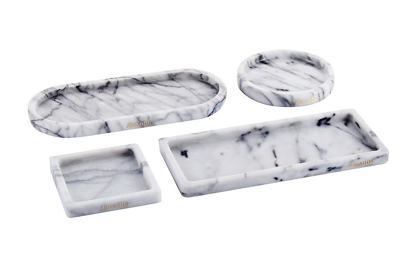 Natural marble storage tray / jewelry storage / fragrance swing / change key (rectangle / runway type) - Storage - Stone White