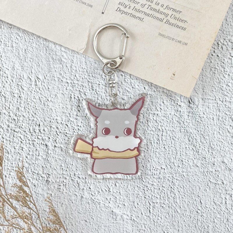 Little Snow Dog-key ring - Keychains - Acrylic Gray