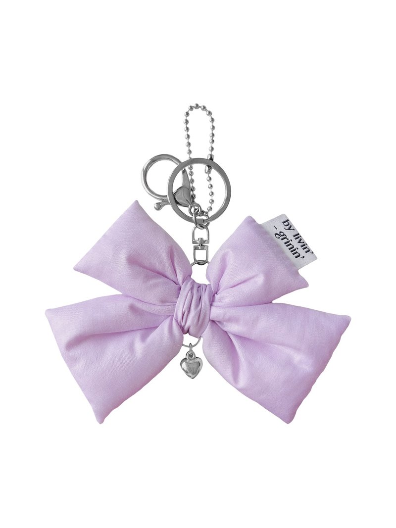 double ribbon keyring_violet - 鑰匙圈/鑰匙包 - 其他人造纖維 紫色