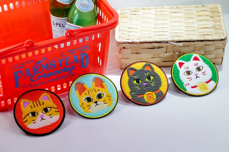 Haw Par Yashiki | Furry coasters (4 pieces) Black Cat will be on sale on 3/10. Please note the color when placing an order. - อื่นๆ - ผ้าฝ้าย/ผ้าลินิน หลากหลายสี