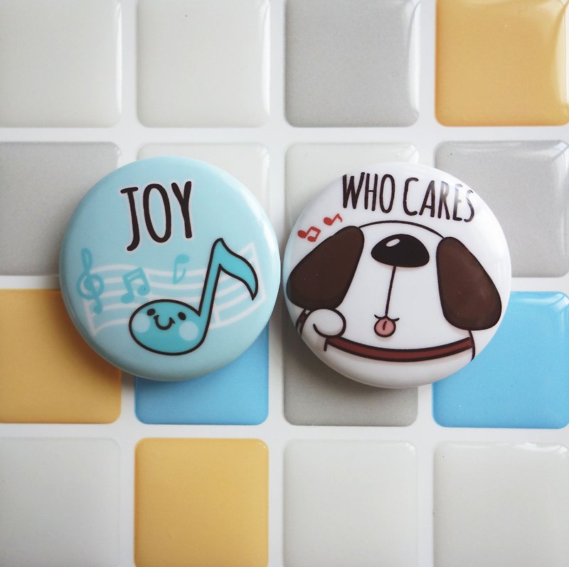 Pin Magnet Two in One Small Badge 5 - Joy / (1 serving 2 in) - Badges & Pins - Other Materials 