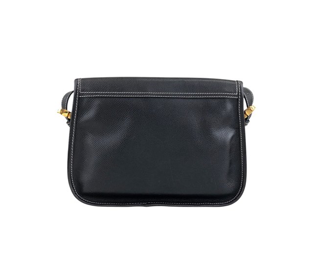 人気●ロエベ　ショルダーバッグ　アナグラム　ロゴ型押し　シボ革　ダークネイビー LOEWE ロエベ ショルダーバッグ アナグラム ネイビー オールド LOEWE