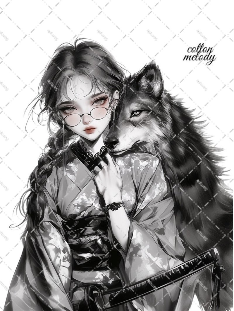 original sticker no.7163 人物ステッカー オリジナルステッカー 人物ステッカー 女の子ステッカー オリジナル人物ステッカー - 貼紙 - 紙 