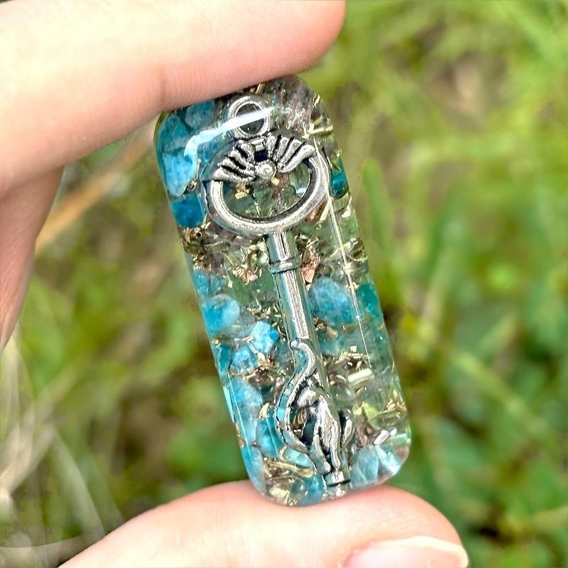 銀色鑰匙磷灰奧剛隨身盤 | 附絨袋 - 其他 - 水晶 藍色