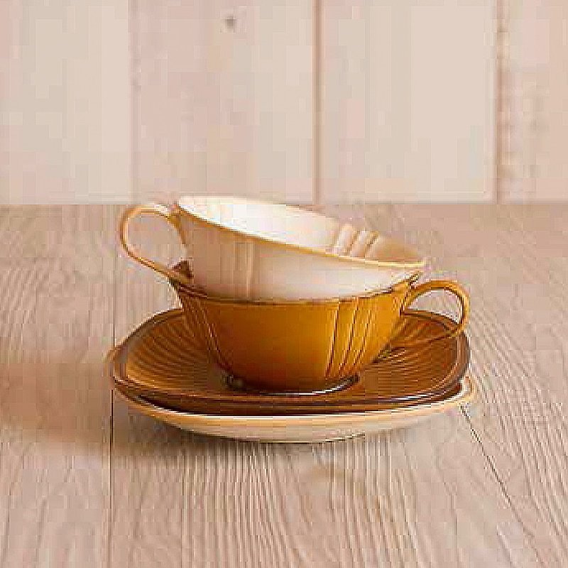 日本製 日本美濃 經典咖啡瓷杯(沒有附茶碟唷) - 咖啡杯 - 瓷 咖啡色