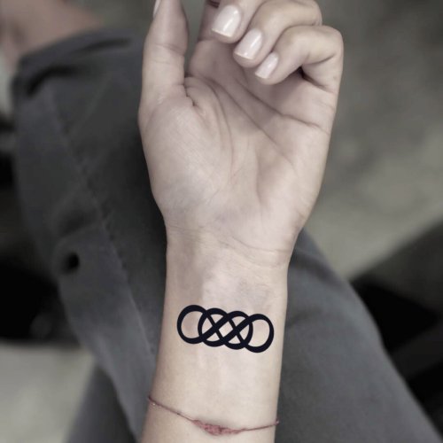 OhMyTat OhMyTat 雙重無限 Double Infinity 刺青圖案紋身貼紙 (2 張)