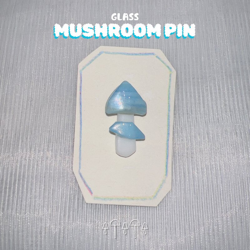 Glass Mushroom Pin Brooch - เข็มกลัด - แก้ว สีม่วง