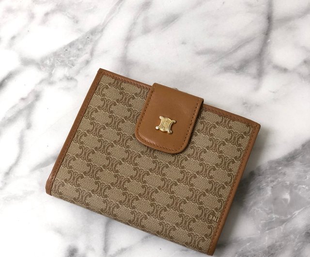 日本直送 名牌中古包 】CELINE セリーヌ マカダム 財布 ベージュ